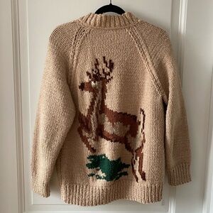 Vintage Hand Knit Stag Cardigan